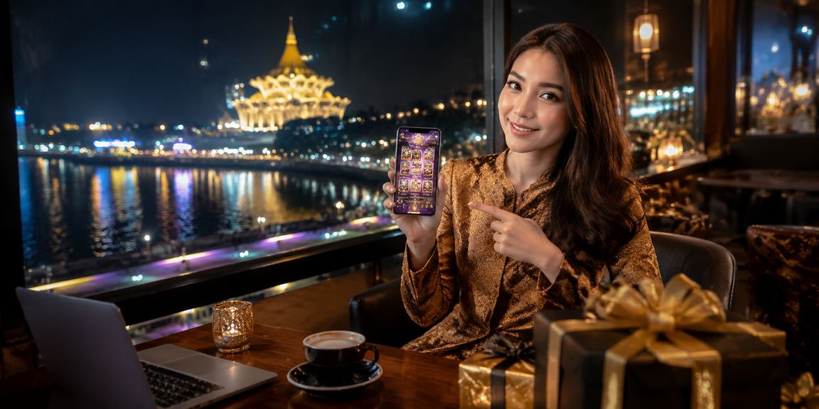 A player using the mobile casino in Kuching on a responsive interface